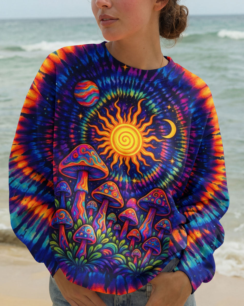 MUSHROOM SUN & MOON SWIRL ALL OVER PRINT  - TLTW3101262