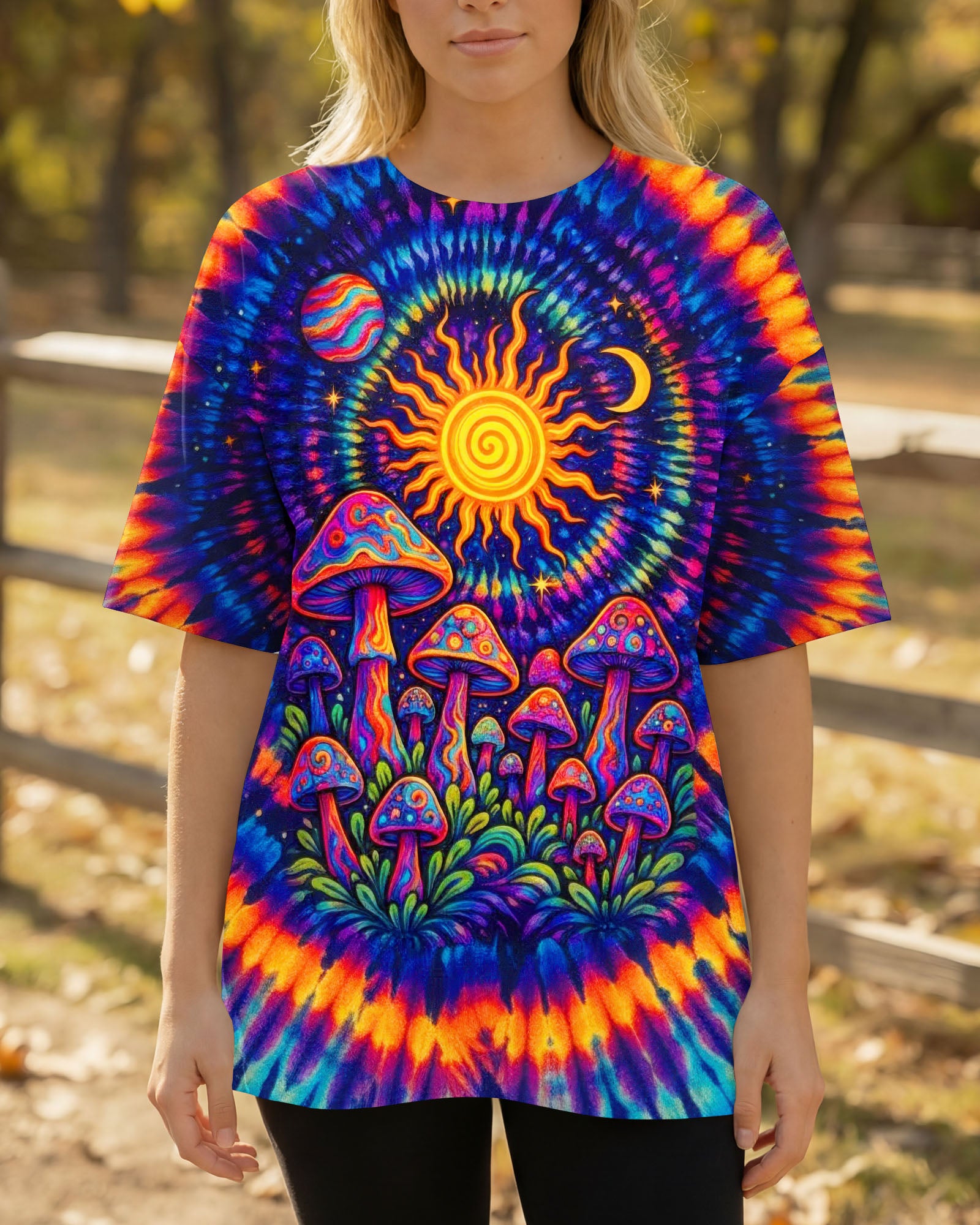 MUSHROOM SUN & MOON SWIRL ALL OVER PRINT  - TLTW3101262