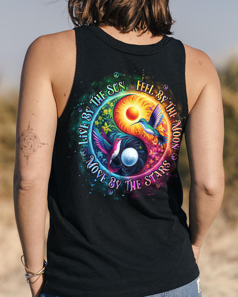 LIVE BY THE SUN YINYANG HUMMINGBIRD ALL OVER PRINT - TLTW3107245