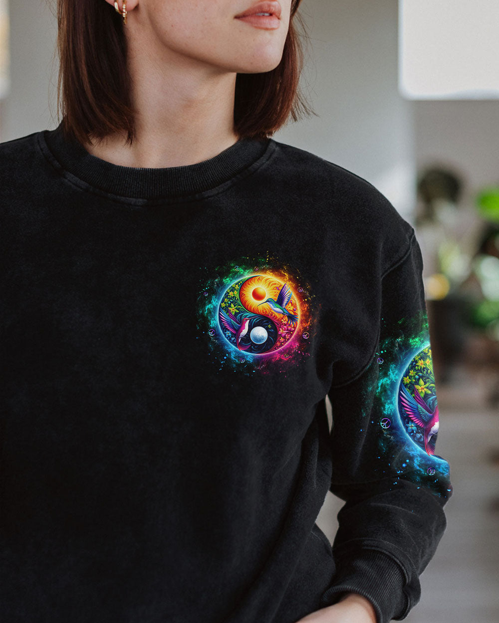 LIVE BY THE SUN YINYANG HUMMINGBIRD ALL OVER PRINT - TLTW3107245