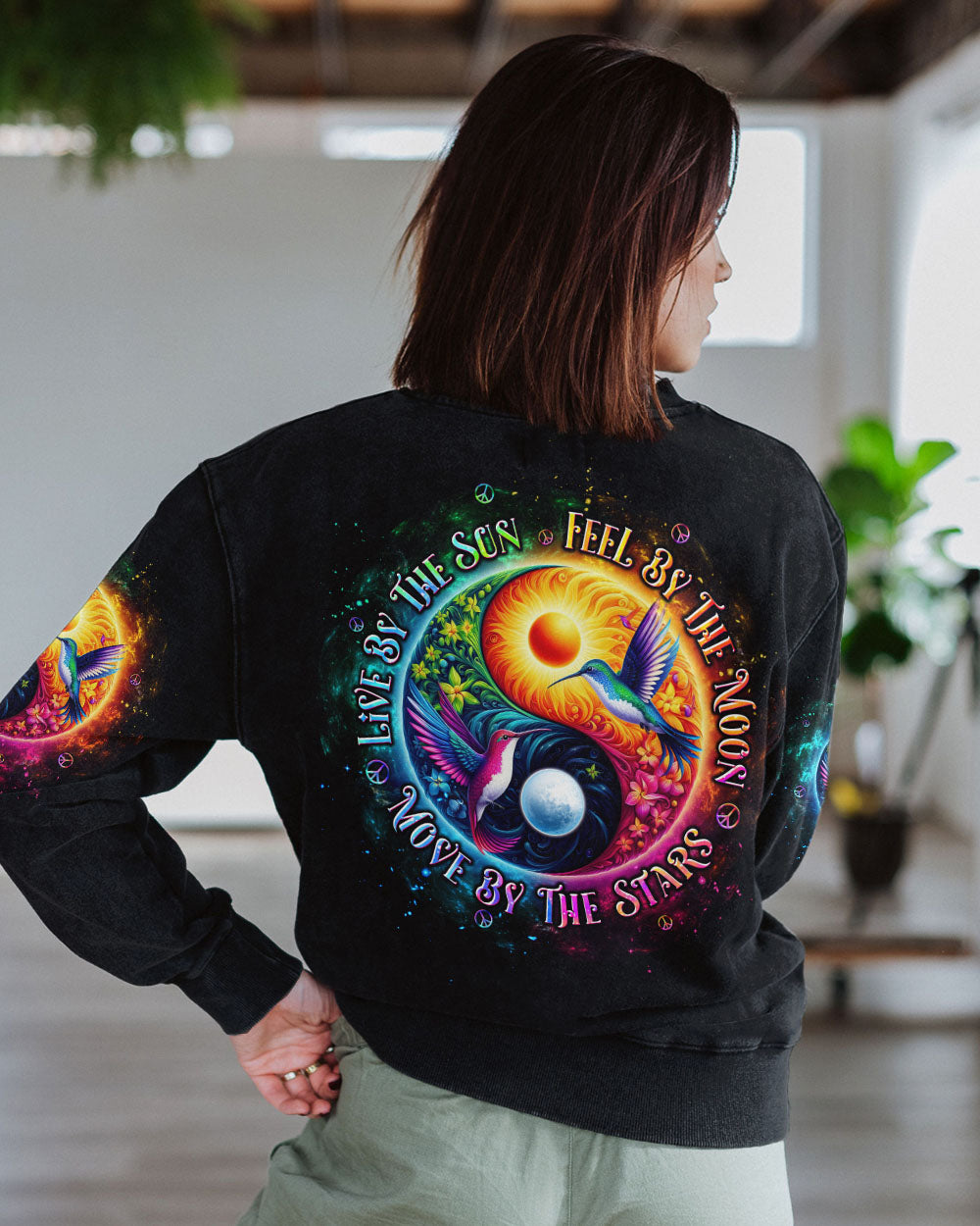 LIVE BY THE SUN YINYANG HUMMINGBIRD ALL OVER PRINT - TLTW3107245