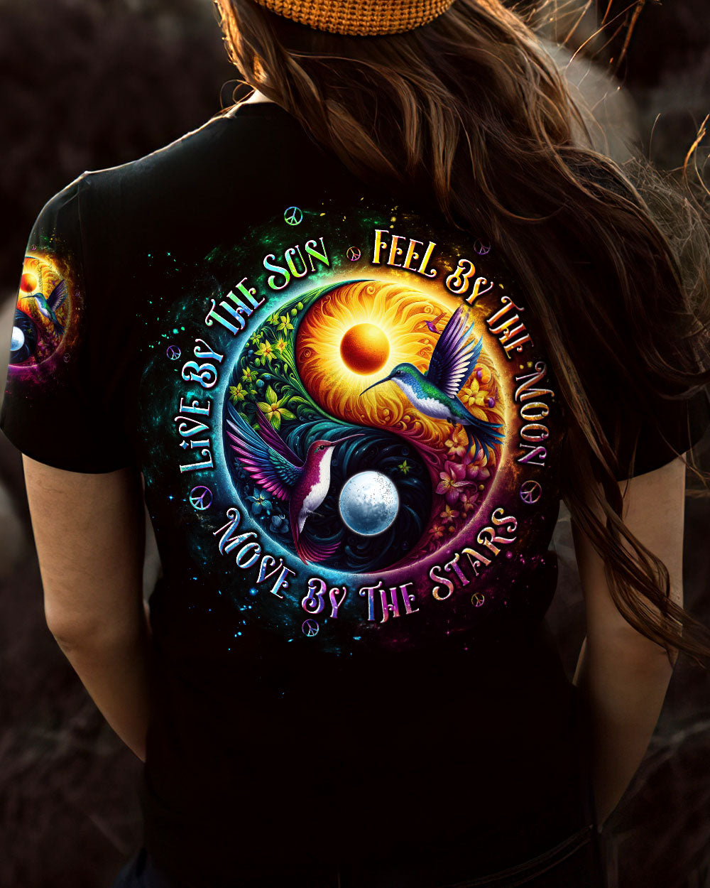 LIVE BY THE SUN YINYANG HUMMINGBIRD ALL OVER PRINT - TLTW3107245