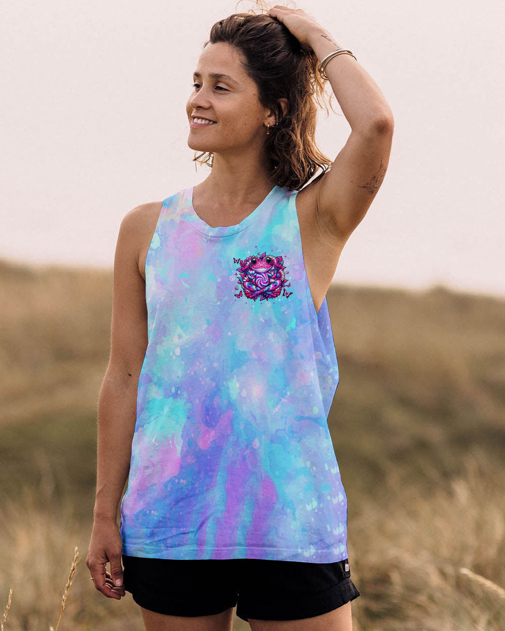 BE YOU THE WORLD WILL ADJUST FROG TIE DYE ALL OVER PRINT - TLTW3107252