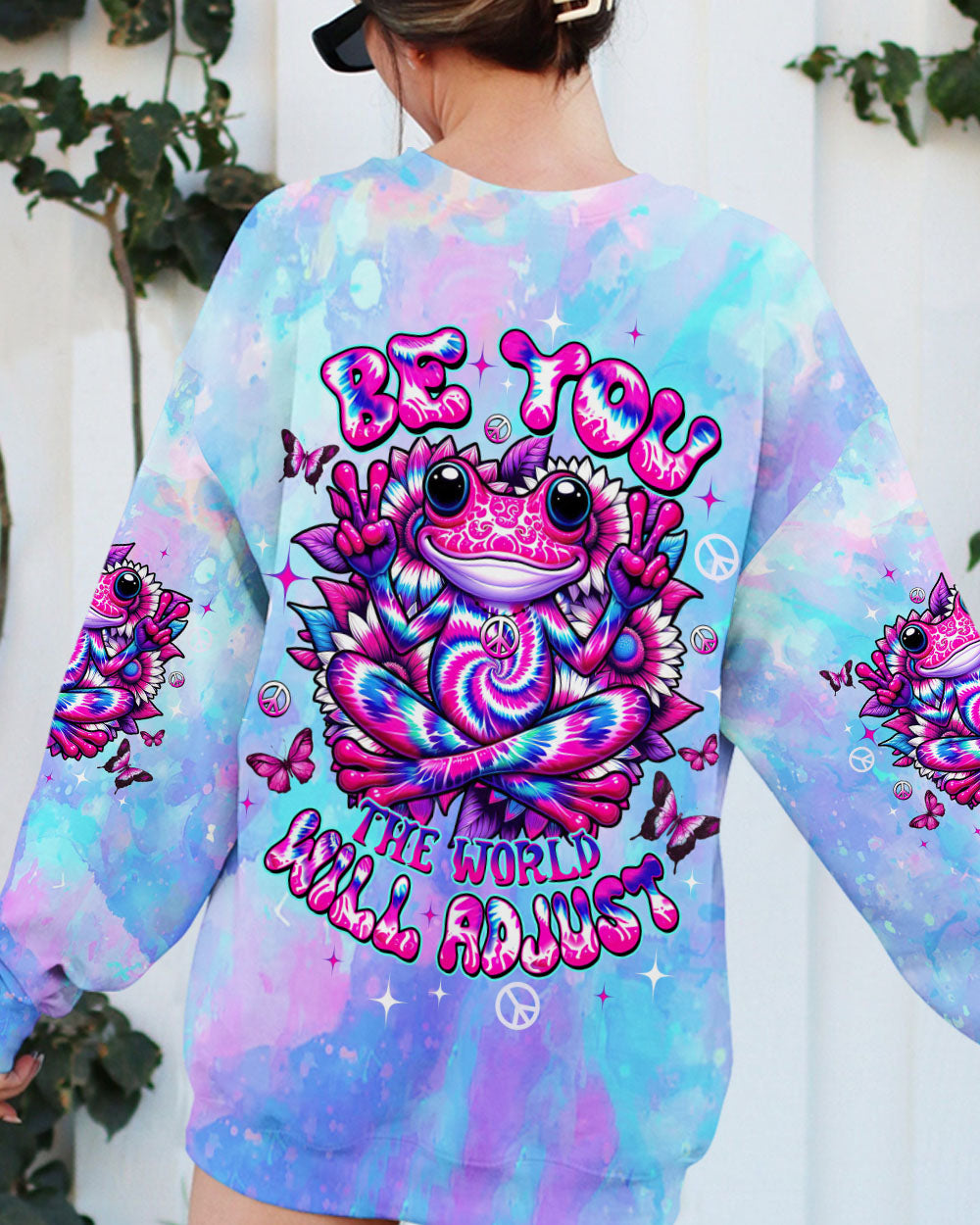 BE YOU THE WORLD WILL ADJUST FROG TIE DYE ALL OVER PRINT - TLTW3107252