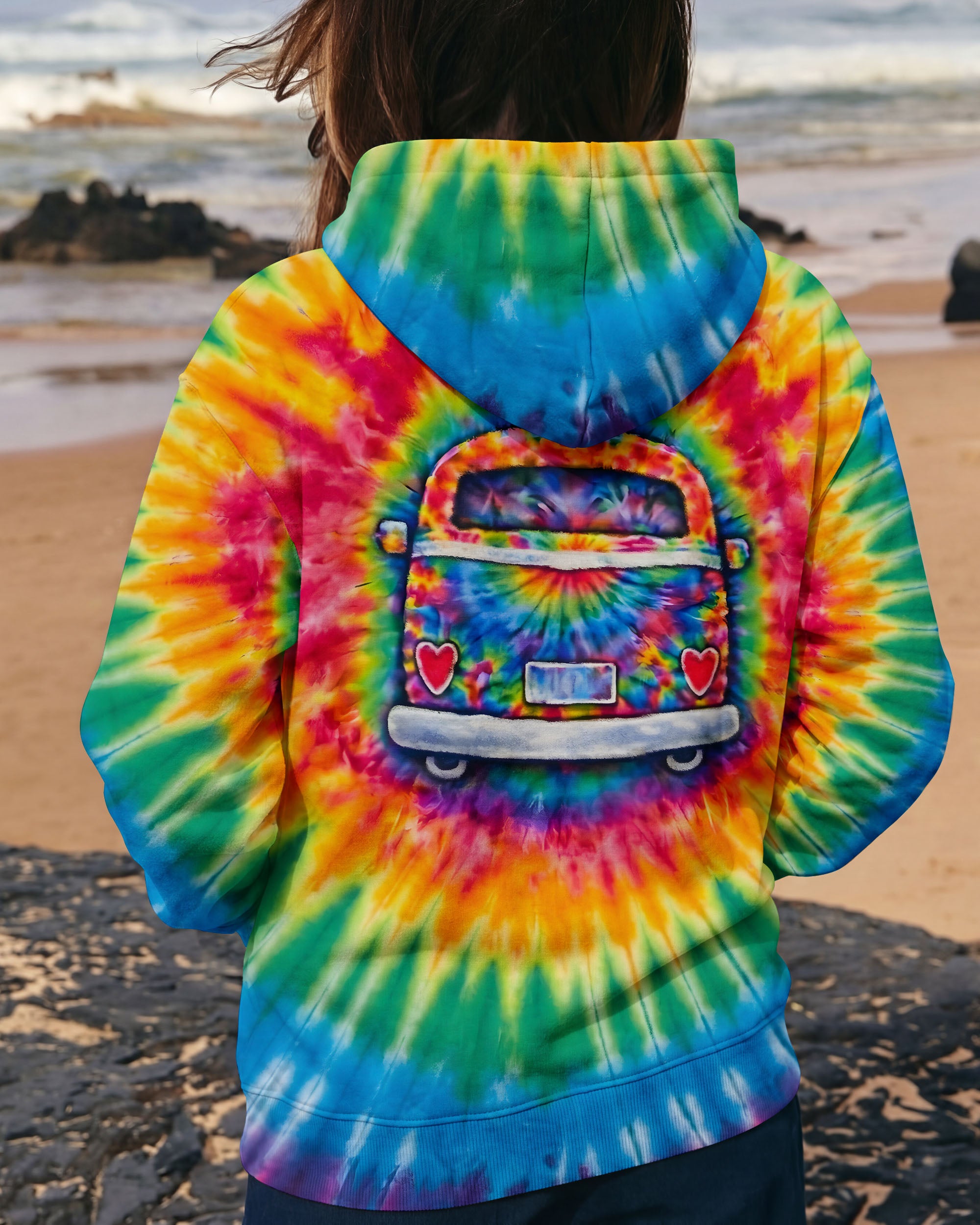HIPPIE BUS  COLORFUL SWIRL ALL OVER PRINT  - TLTW3112251