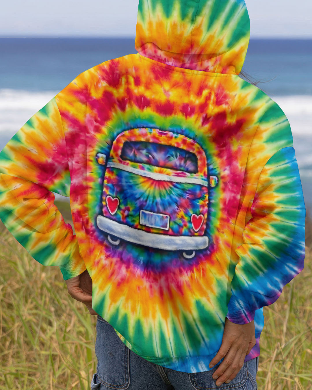 HIPPIE BUS  COLORFUL SWIRL ALL OVER PRINT  - TLTW3112251