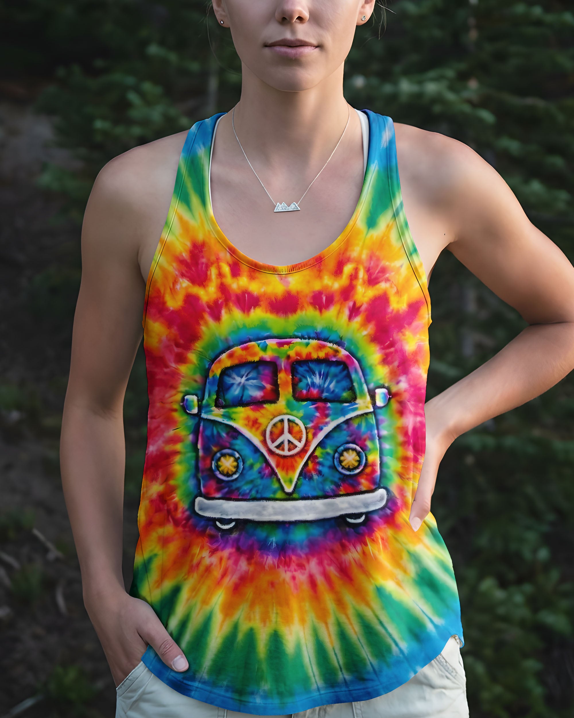 HIPPIE BUS  COLORFUL SWIRL ALL OVER PRINT  - TLTW3112251