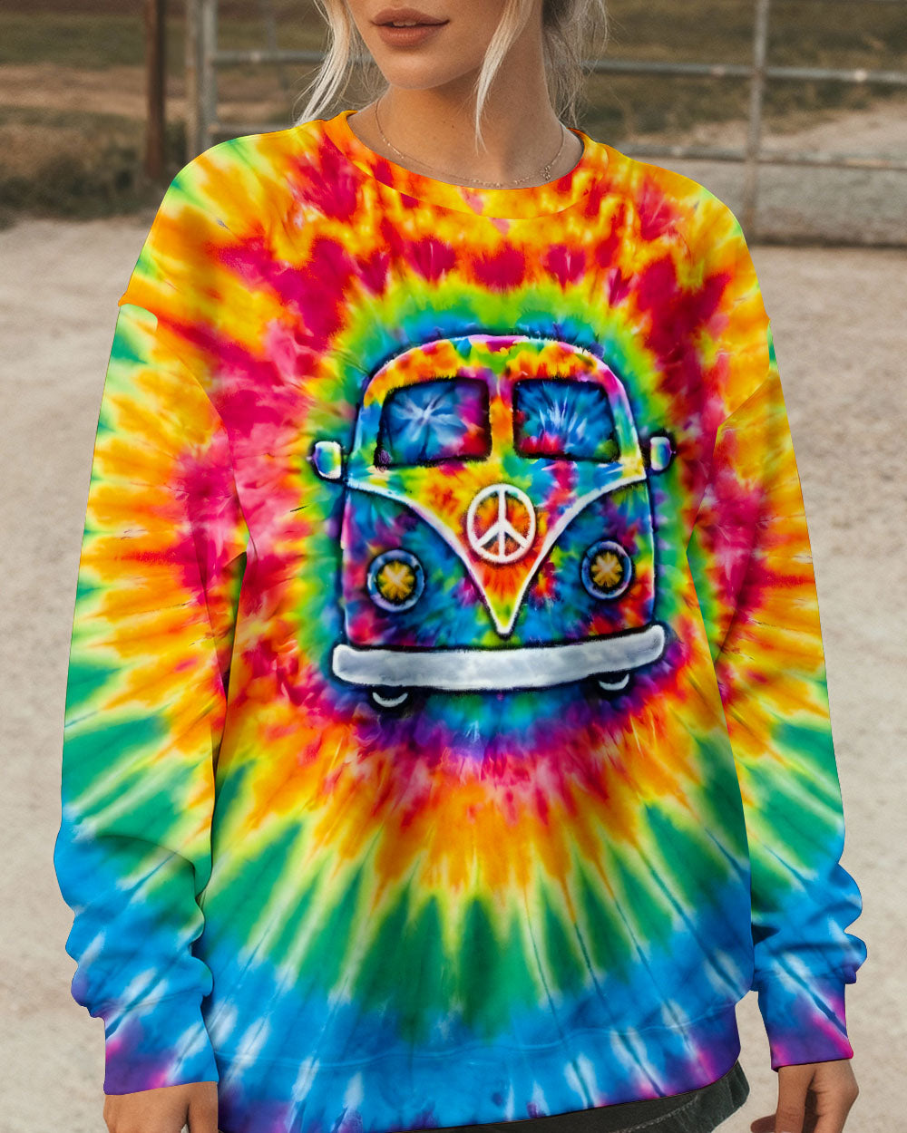 HIPPIE BUS  COLORFUL SWIRL ALL OVER PRINT  - TLTW3112251