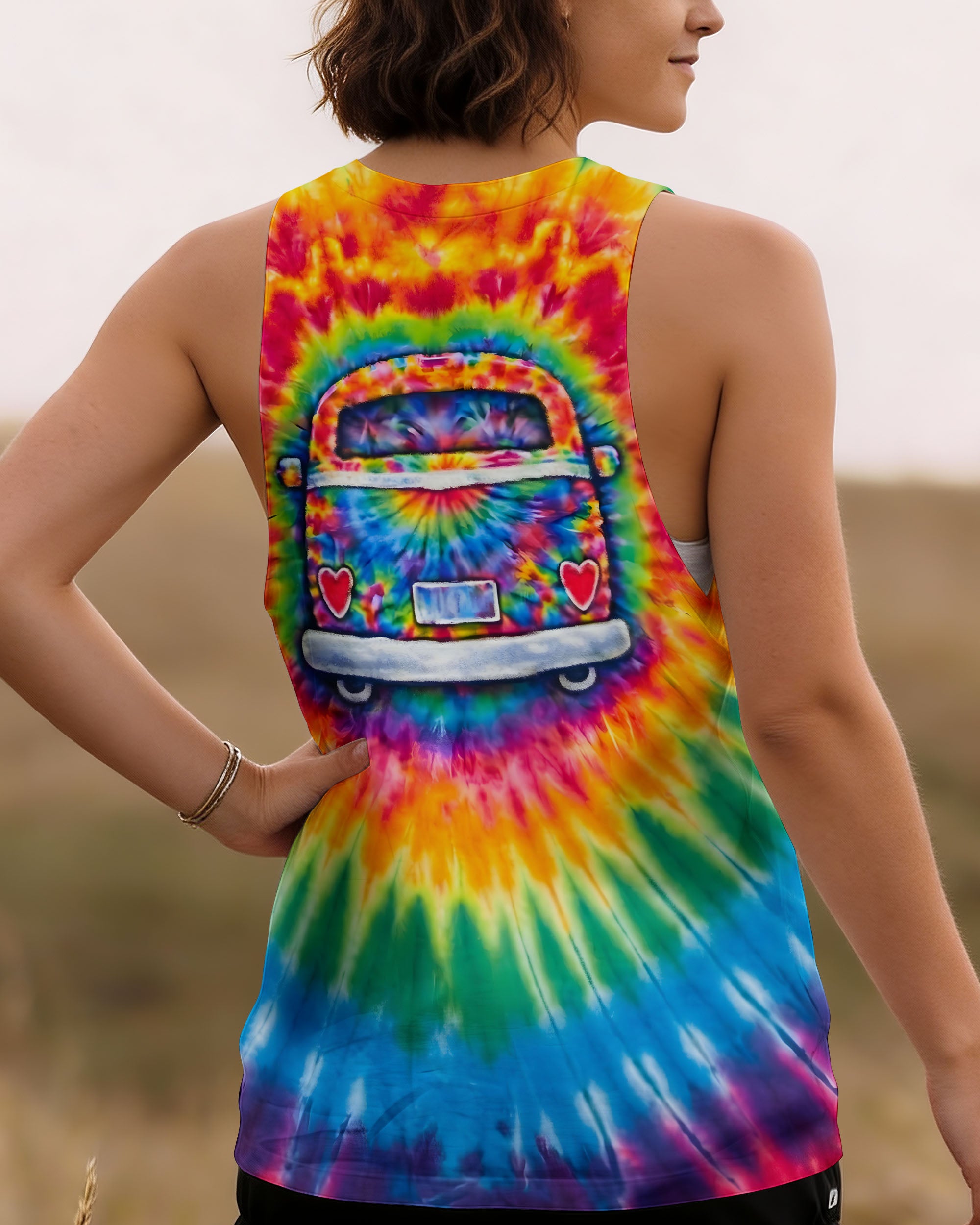 HIPPIE BUS  COLORFUL SWIRL ALL OVER PRINT  - TLTW3112251