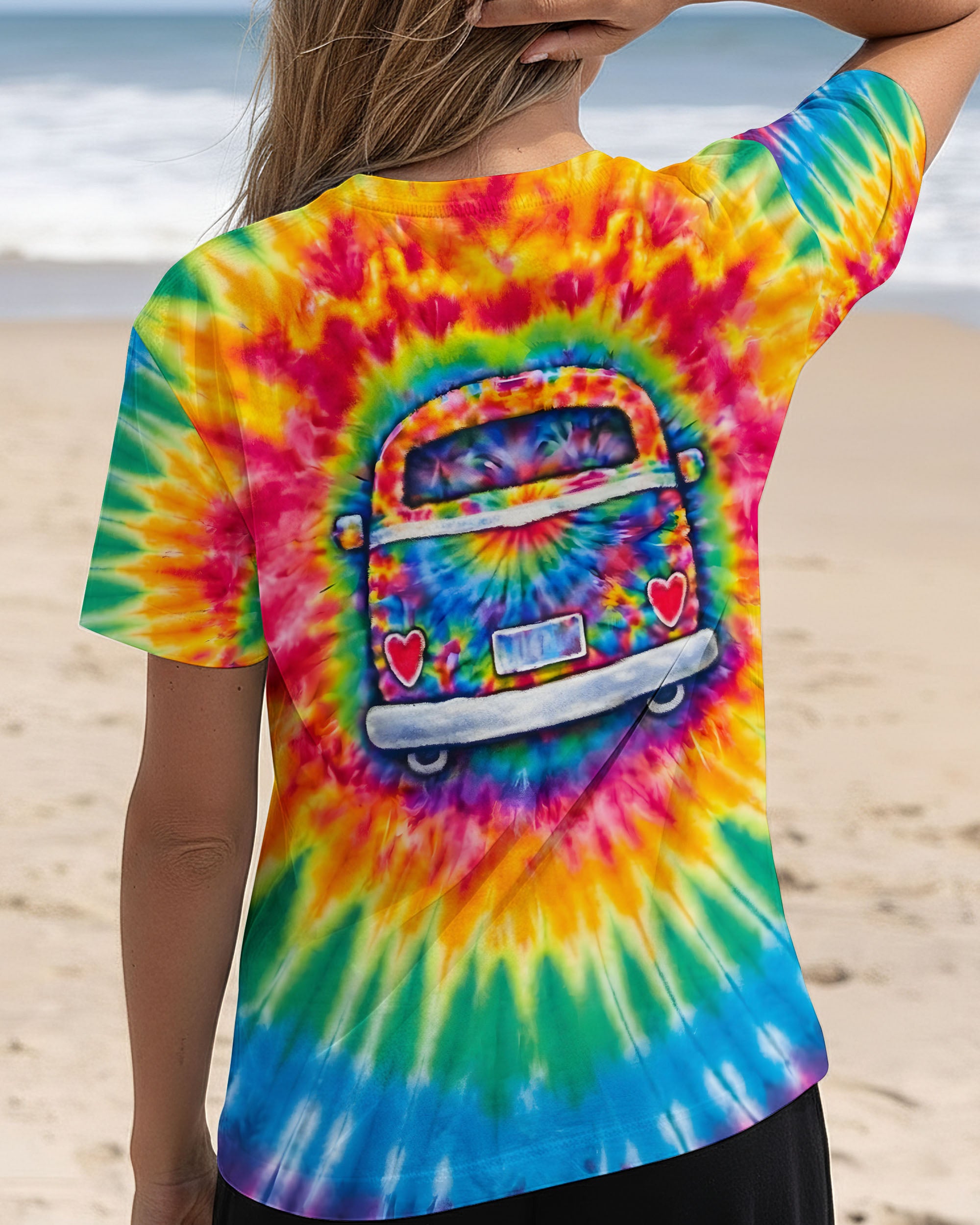 HIPPIE BUS  COLORFUL SWIRL ALL OVER PRINT  - TLTW3112251