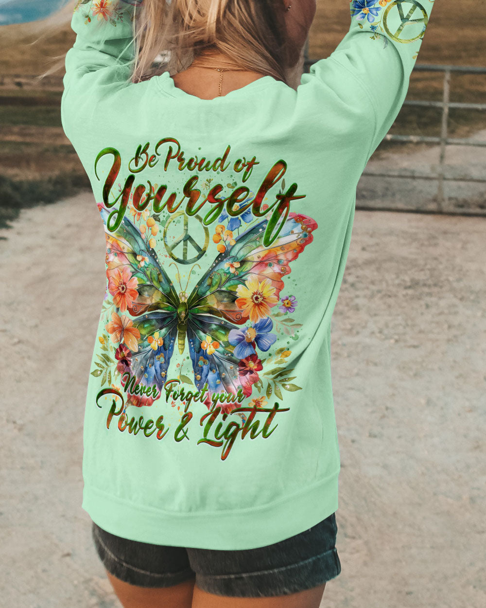 BE PROUD OF YOURSELF BUTTERFLY ALL OVER PRINT - TY0204243