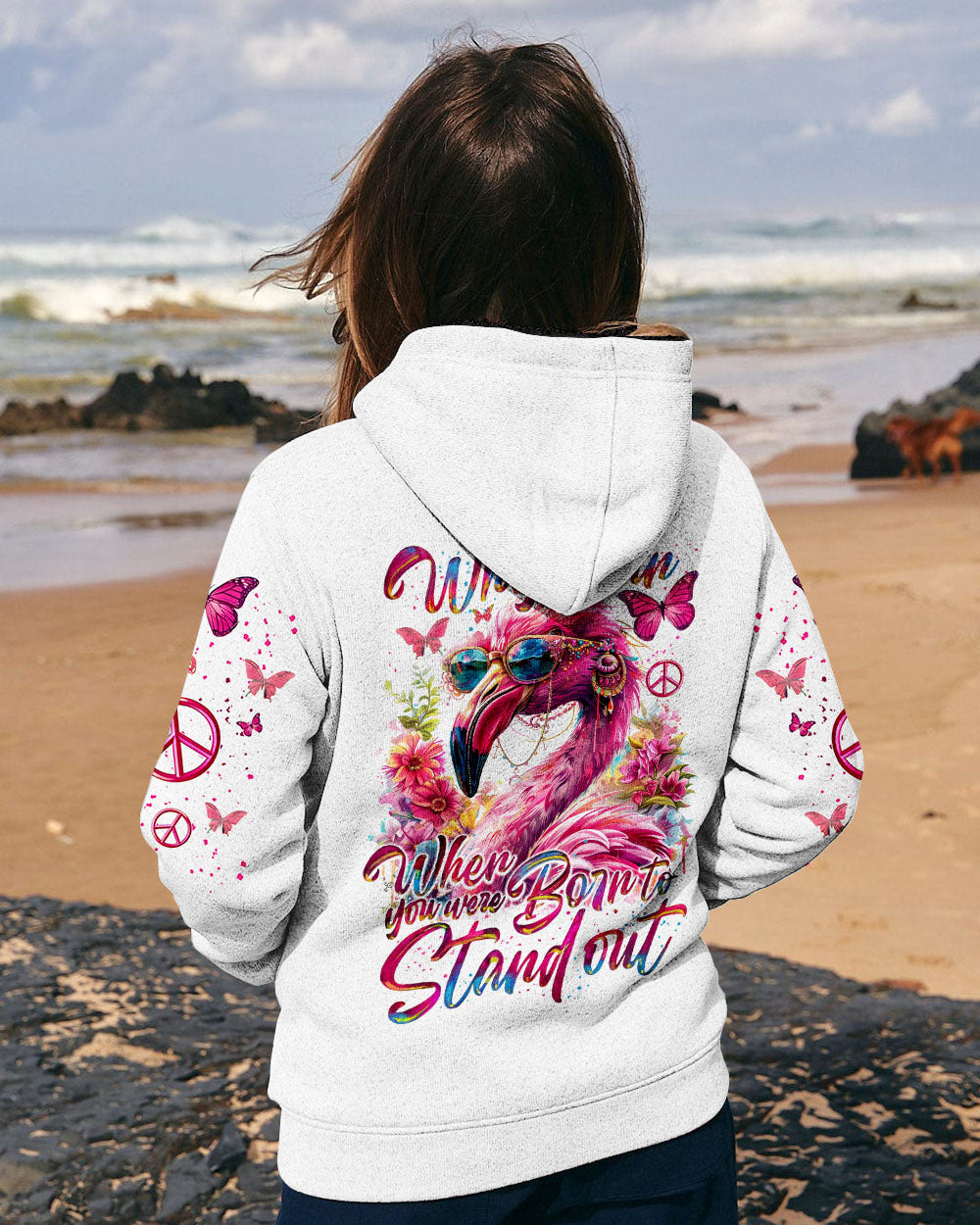 BORN TO STAND OUT FLAMINGO ALL OVER PRINT - TY0404242