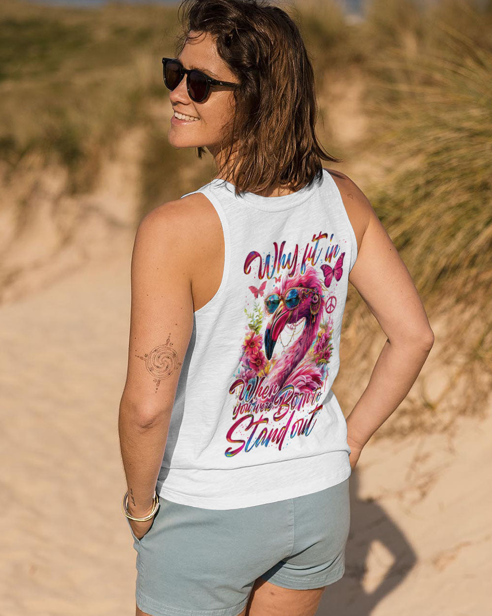 BORN TO STAND OUT FLAMINGO ALL OVER PRINT - TY0404242