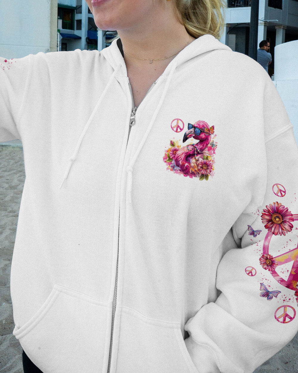 JUST BE YOUR OWN UNIQUE BEAUTIFUL SELF FLAMINGO ALL OVER PRINT - TY0404243
