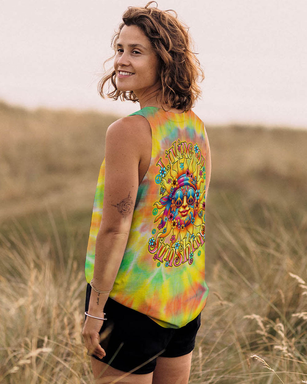 LIVING ON SUNSHINE TIE DYE ALL OVER PRINT - TY0412241