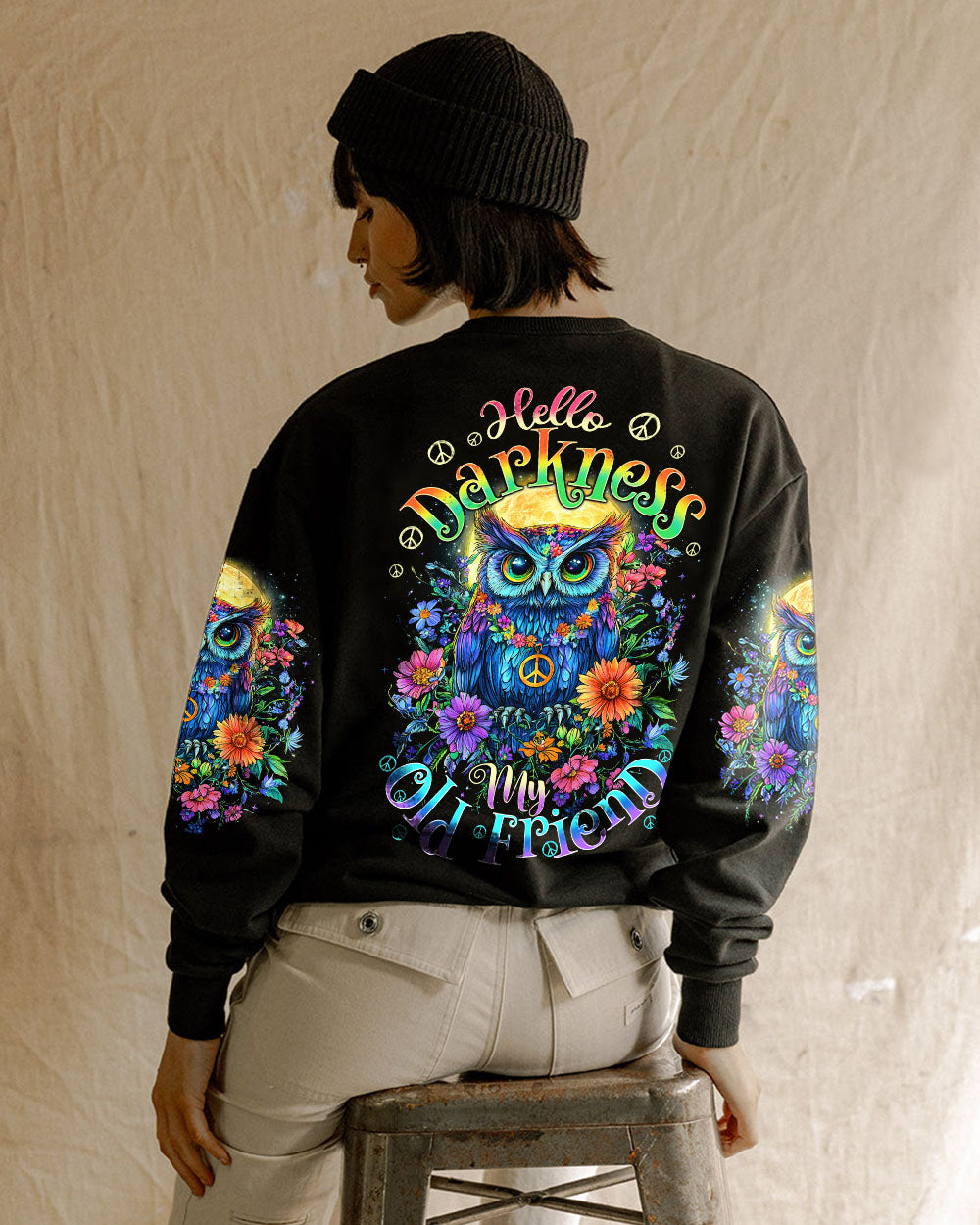 HELLO DARKNESS MY OLD FRIEND OWL ALL OVER PRINT - TY0412241