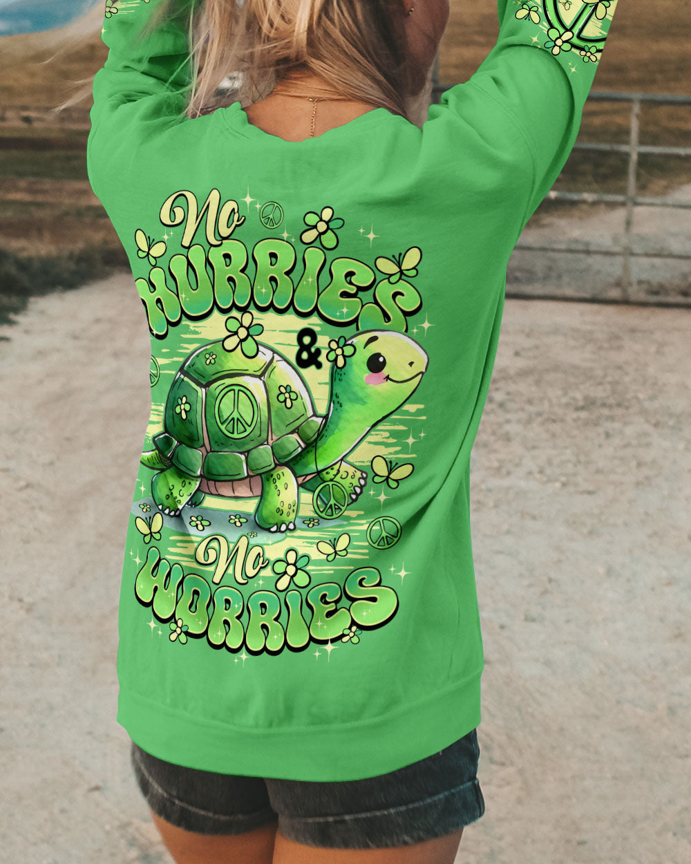 NO HURRIES AND NO WORRIES TURTLE ALL OVER PRINT - TY0509251