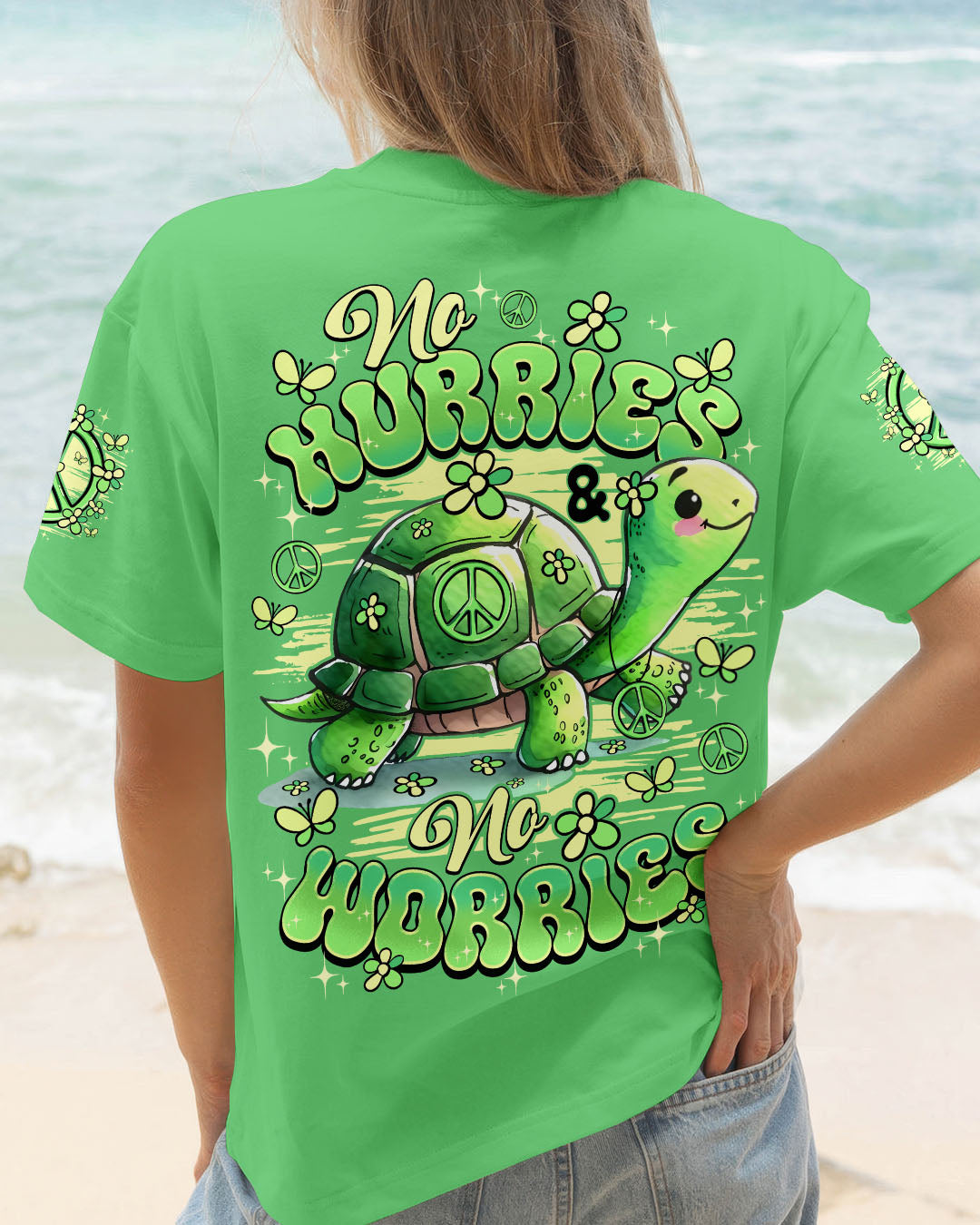 NO HURRIES AND NO WORRIES TURTLE ALL OVER PRINT - TY0509251