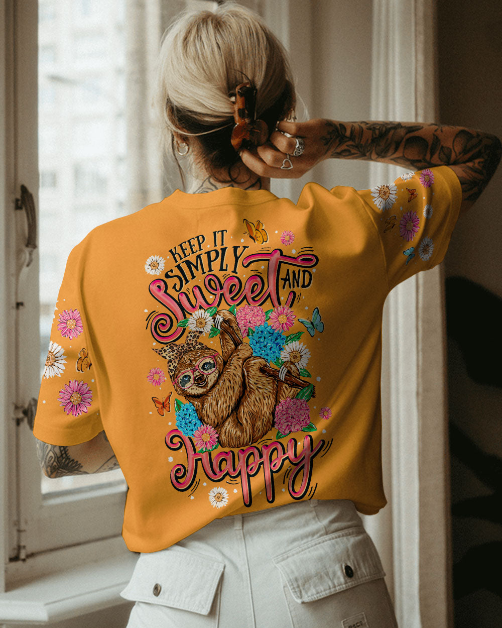 SWEET AND HAPPY SLOTH ALL OVER PRINT - TY0706231