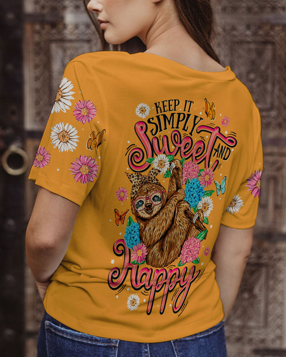SWEET AND HAPPY SLOTH ALL OVER PRINT - TY0706231