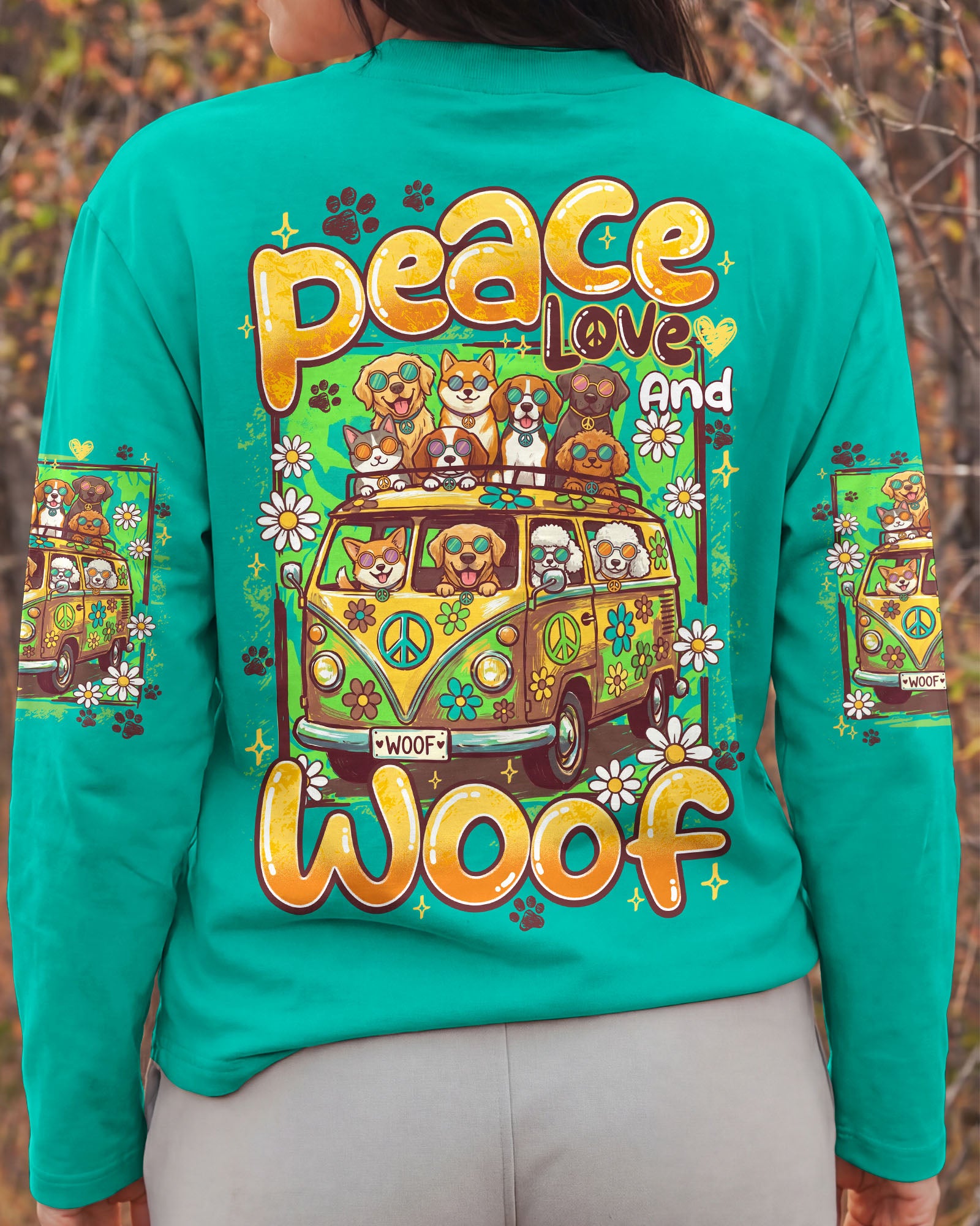 PEACE LOVE AND WOOF ALL OVER PRINT - TY0707261