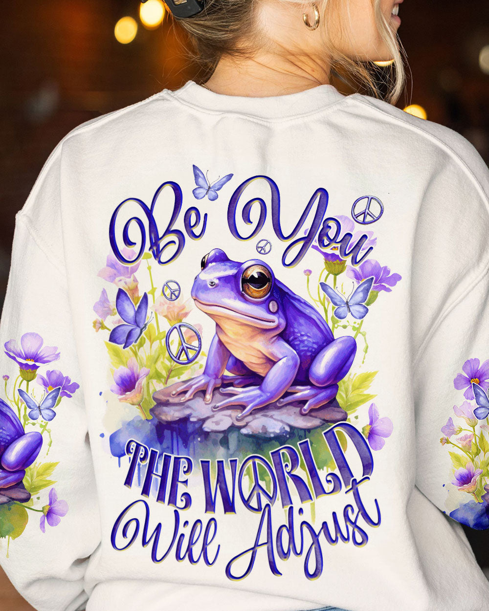 BE YOU THE WORLD WILL ADJUST FROG ALL OVER PRINT - TY0712231