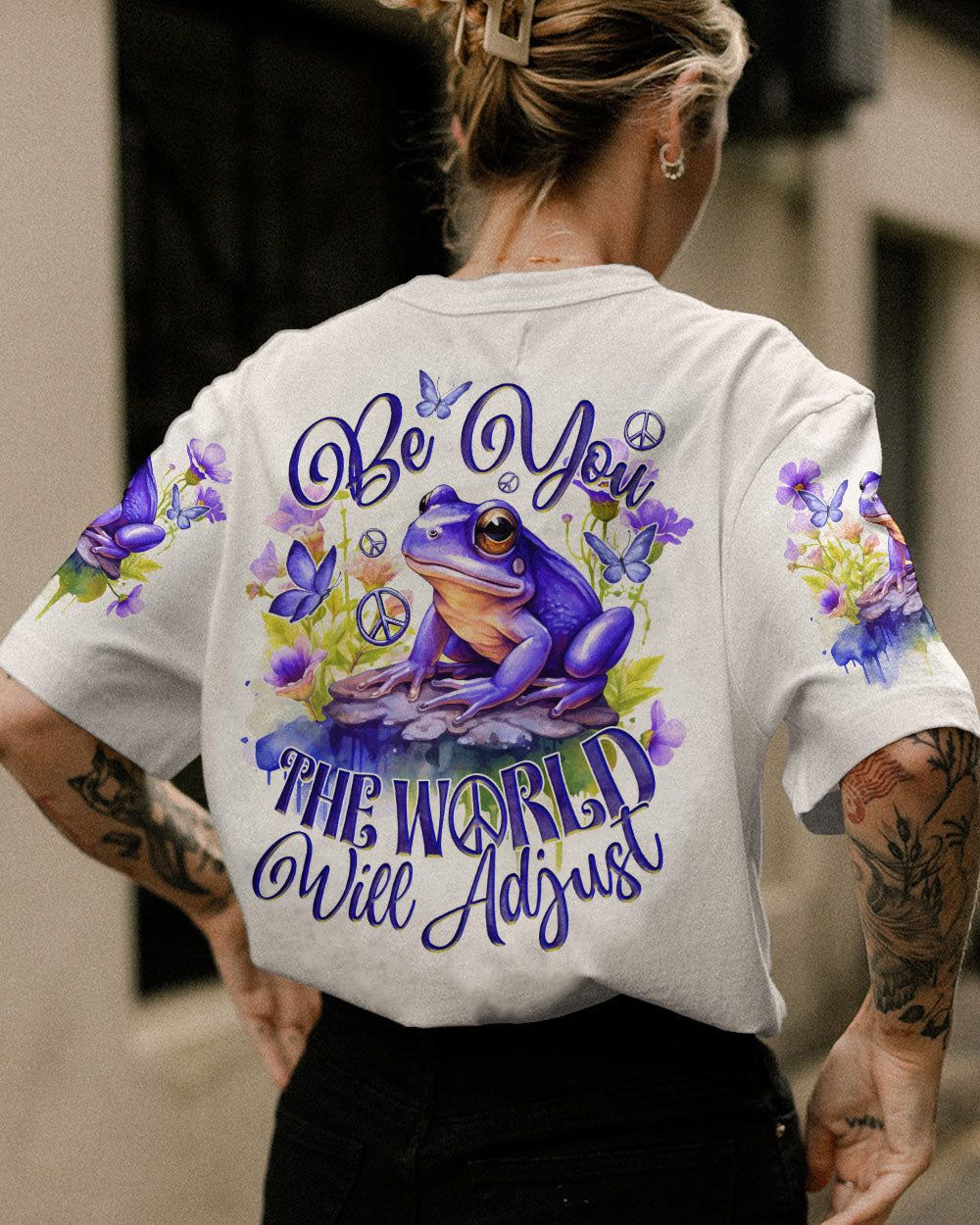 BE YOU THE WORLD WILL ADJUST FROG ALL OVER PRINT - TY0712231