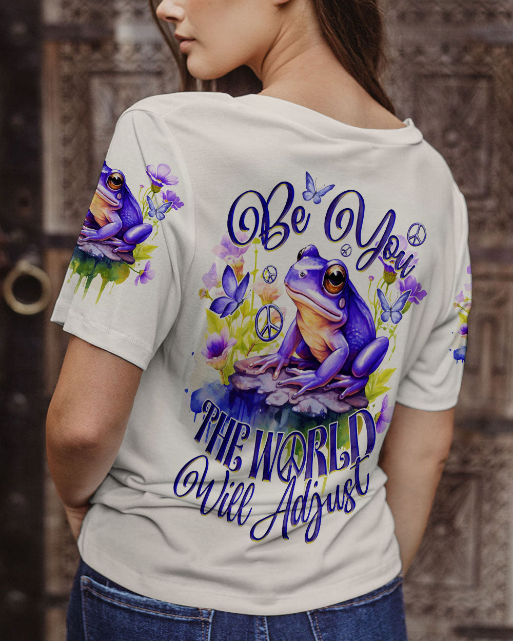 BE YOU THE WORLD WILL ADJUST FROG ALL OVER PRINT - TY0712231