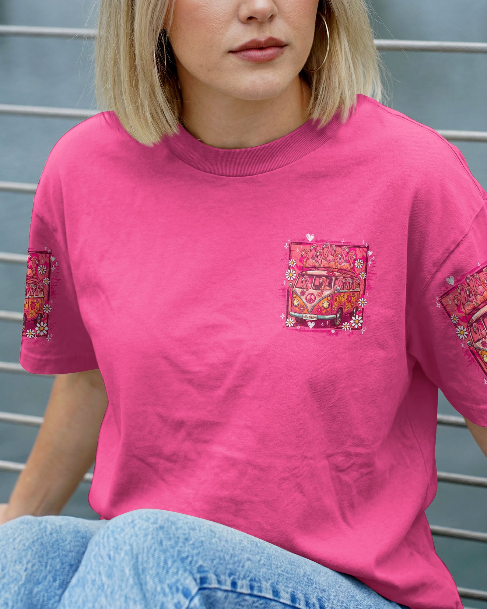 PEACE LOVE AN FLAMINGOS ALL OVER PRINT - TY0807261