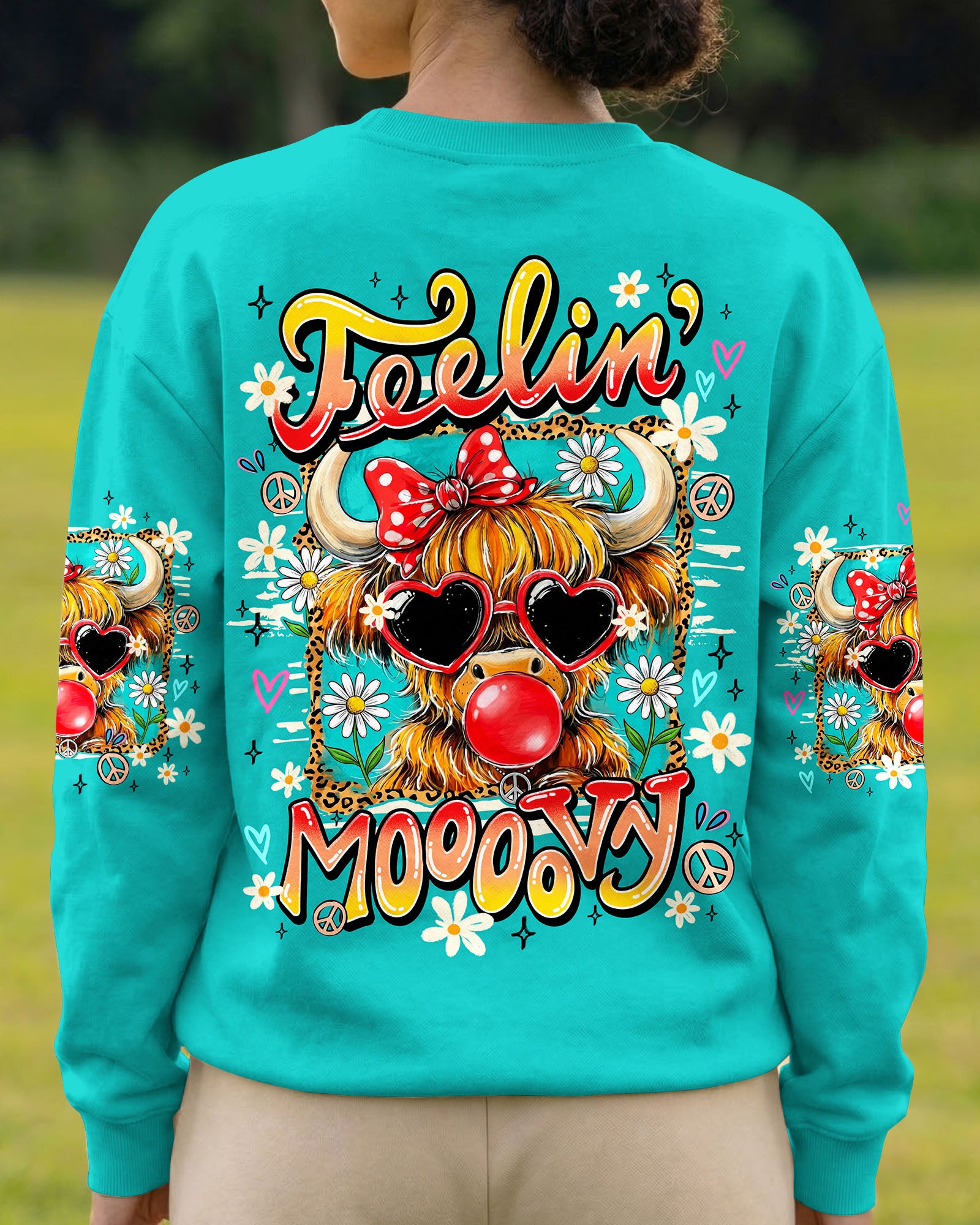 FEELIN' MOOOOVY HIGHLAND COW ALL OVER PRINT - TY0907261