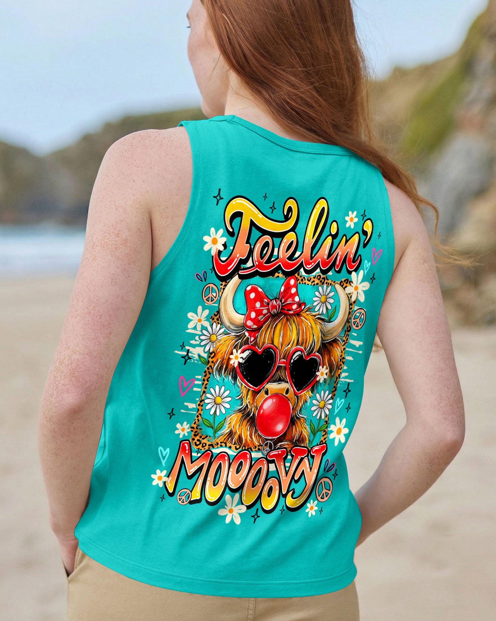 FEELIN' MOOOOVY HIGHLAND COW ALL OVER PRINT - TY0907261