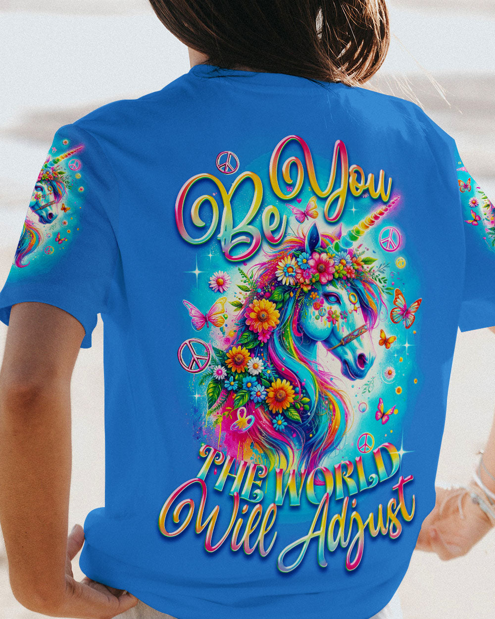 BE YOU THE WORLD WILL ADJUST UNICORN ALL OVER PRINT - TY0912231