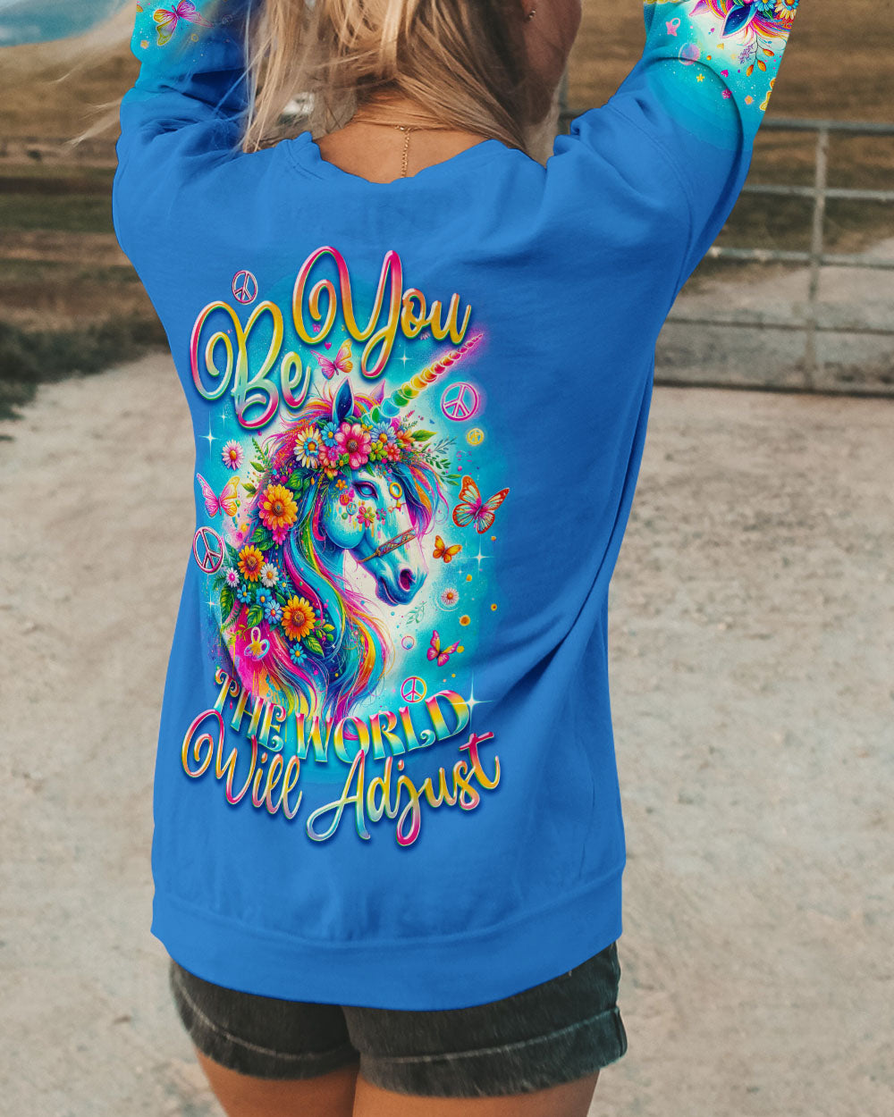 BE YOU THE WORLD WILL ADJUST UNICORN ALL OVER PRINT - TY0912231