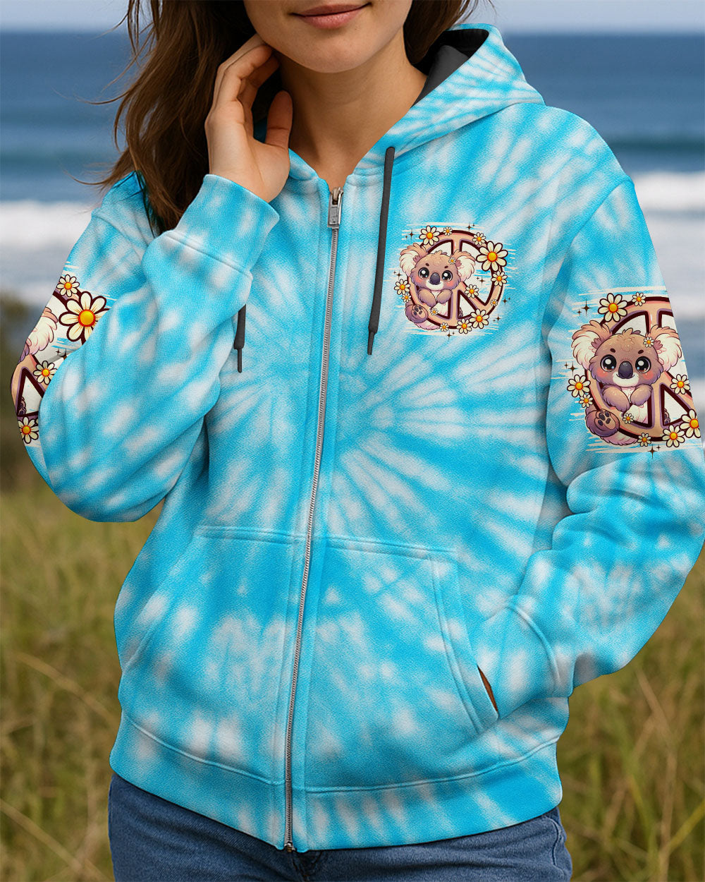AIM HIGHER DREAM BIGGER KOALA HIPPIE TIE DYE ALL OVER PRINT - TY1107251