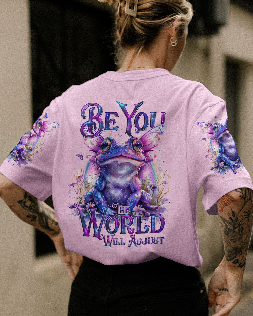 BE YOU THE WORLD WILL ADJUST FROG ALL OVER PRINT - TY1203242