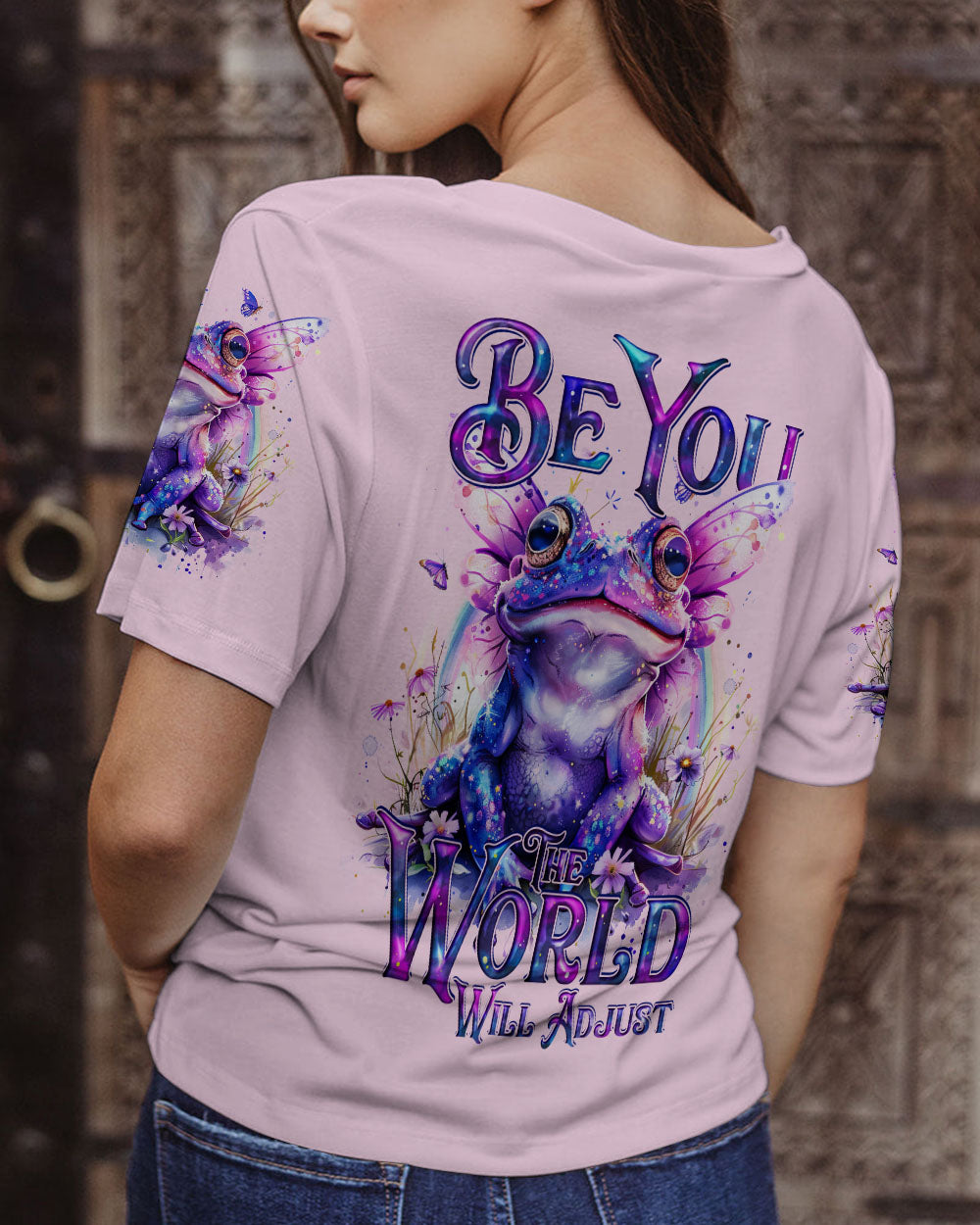 BE YOU THE WORLD WILL ADJUST FROG ALL OVER PRINT - TY1203242