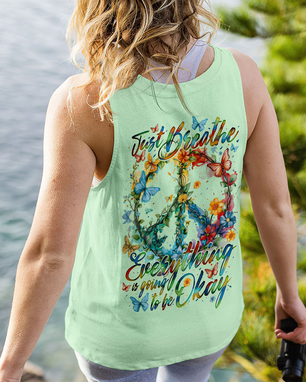 JUST BREATHE PEACE FLOWERS ALL OVER PRINT - TY1305241