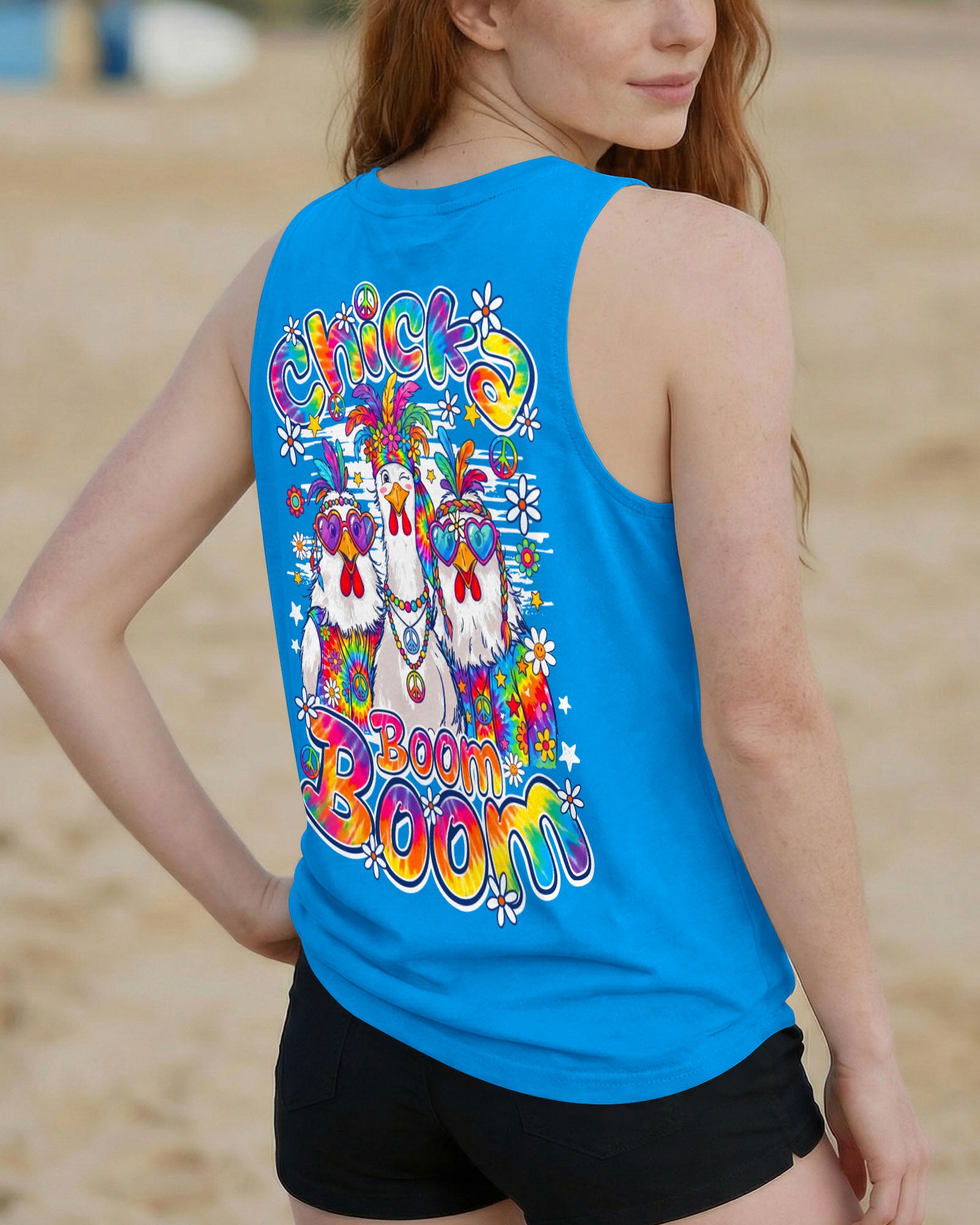 CHICKA BOOM BOOM HIPPIE CHICKEN ALL OVER PRINT - TY1306261