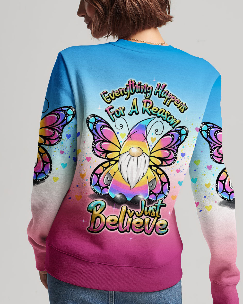JUST BELIEVE GNOME BUTTERFLY ALL OVER PRINT - TY1309231