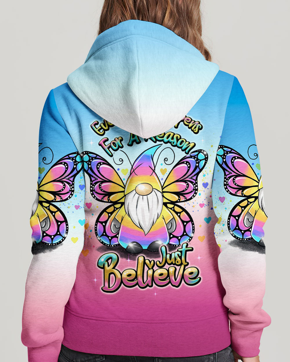 JUST BELIEVE GNOME BUTTERFLY ALL OVER PRINT - TY1309231