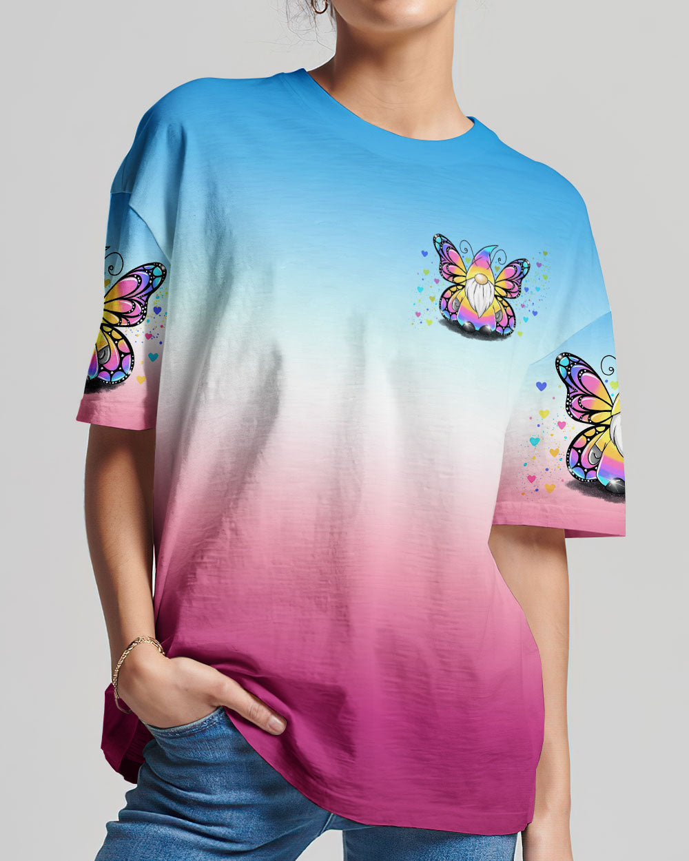 JUST BELIEVE GNOME BUTTERFLY ALL OVER PRINT - TY1309231