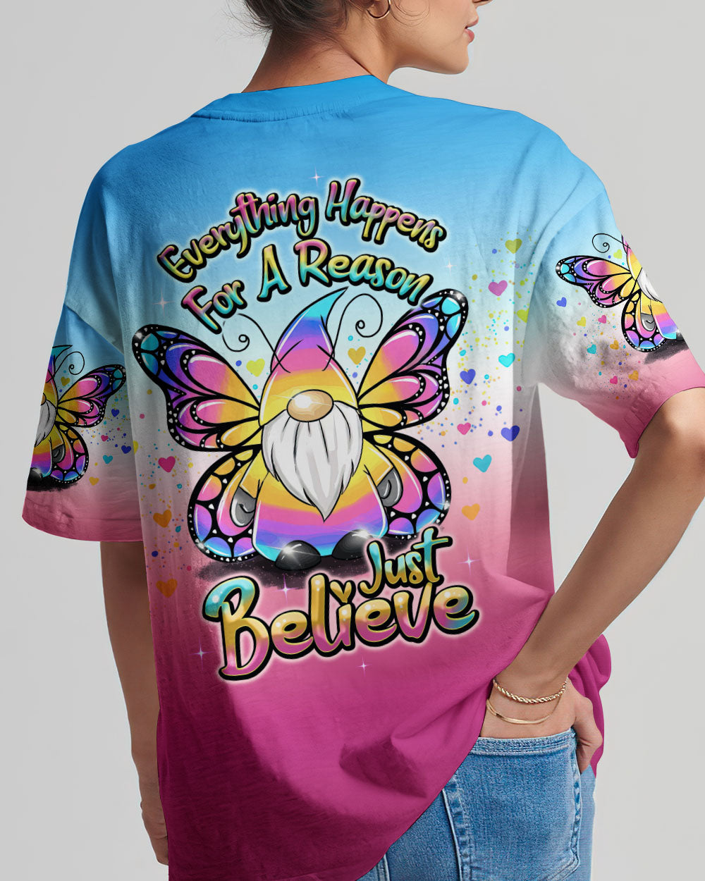 JUST BELIEVE GNOME BUTTERFLY ALL OVER PRINT - TY1309231
