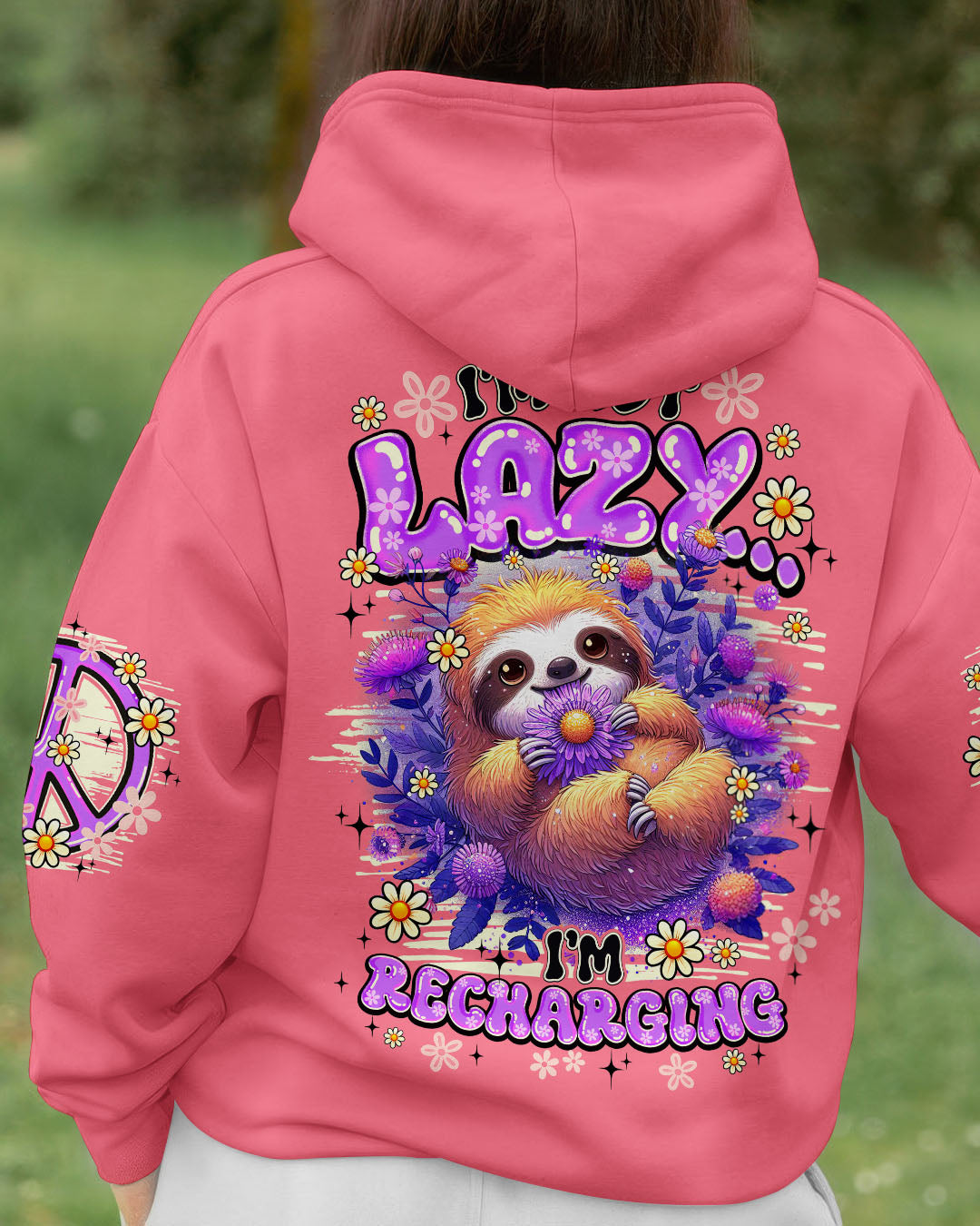 I'M NOT LAZY I'M RECHARGING SLOTH ALL OVER PRINT - TY1408251