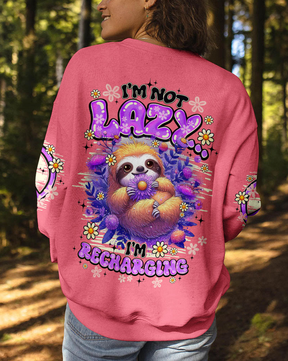 I'M NOT LAZY I'M RECHARGING SLOTH ALL OVER PRINT - TY1408251
