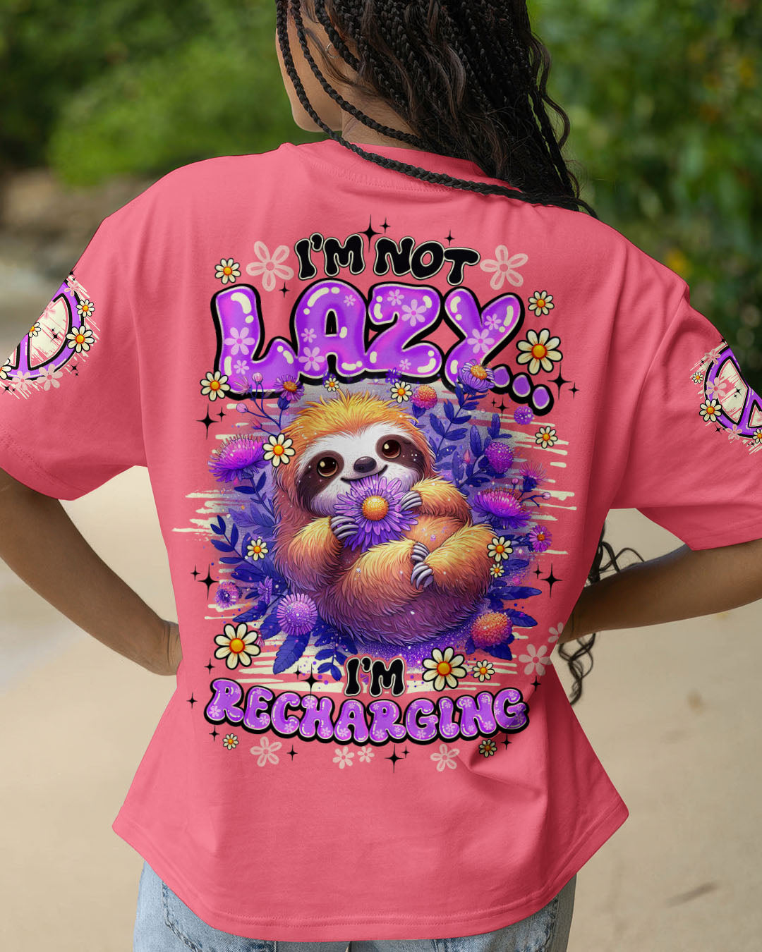 I'M NOT LAZY I'M RECHARGING SLOTH ALL OVER PRINT - TY1408251