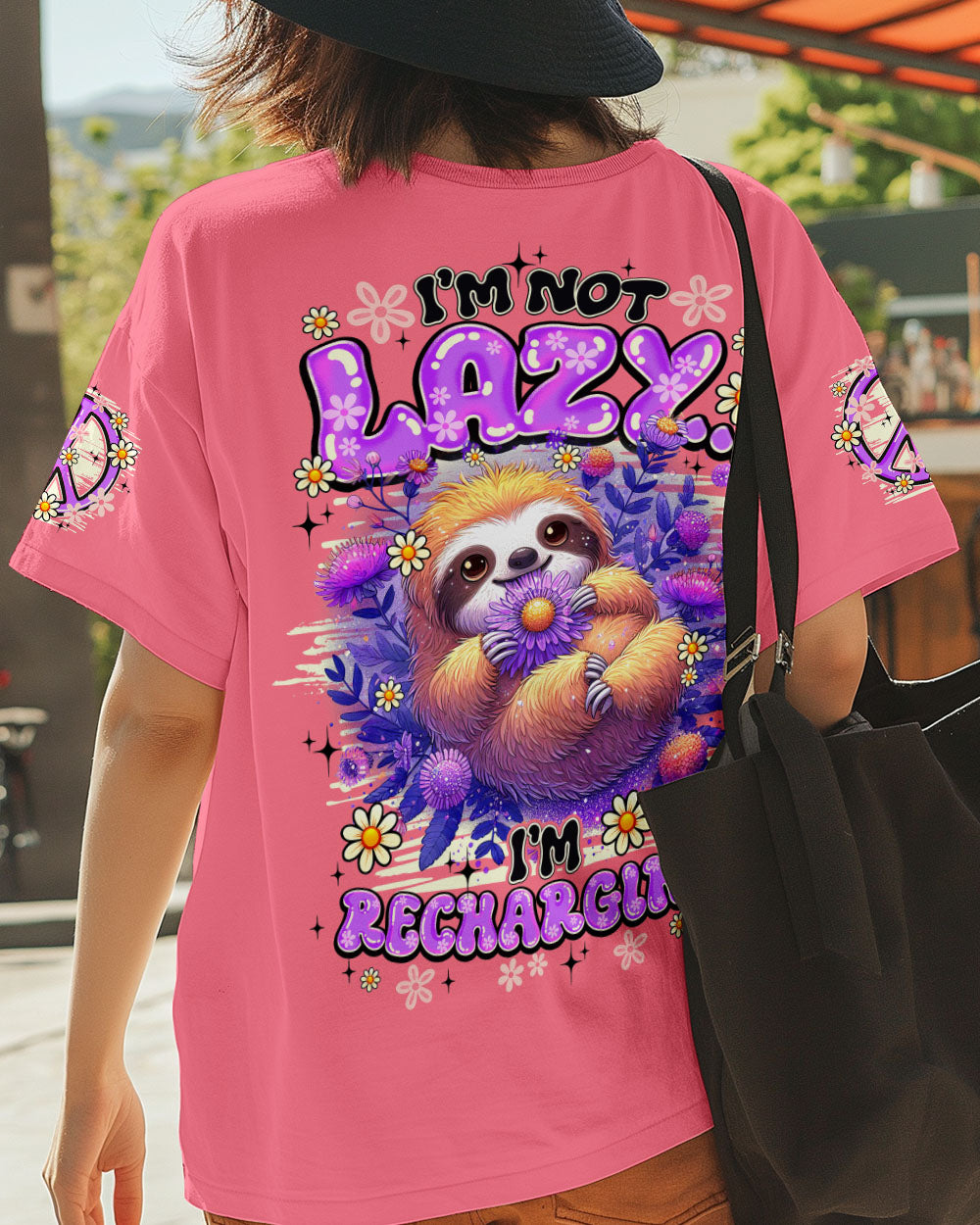 I'M NOT LAZY I'M RECHARGING SLOTH ALL OVER PRINT - TY1408251