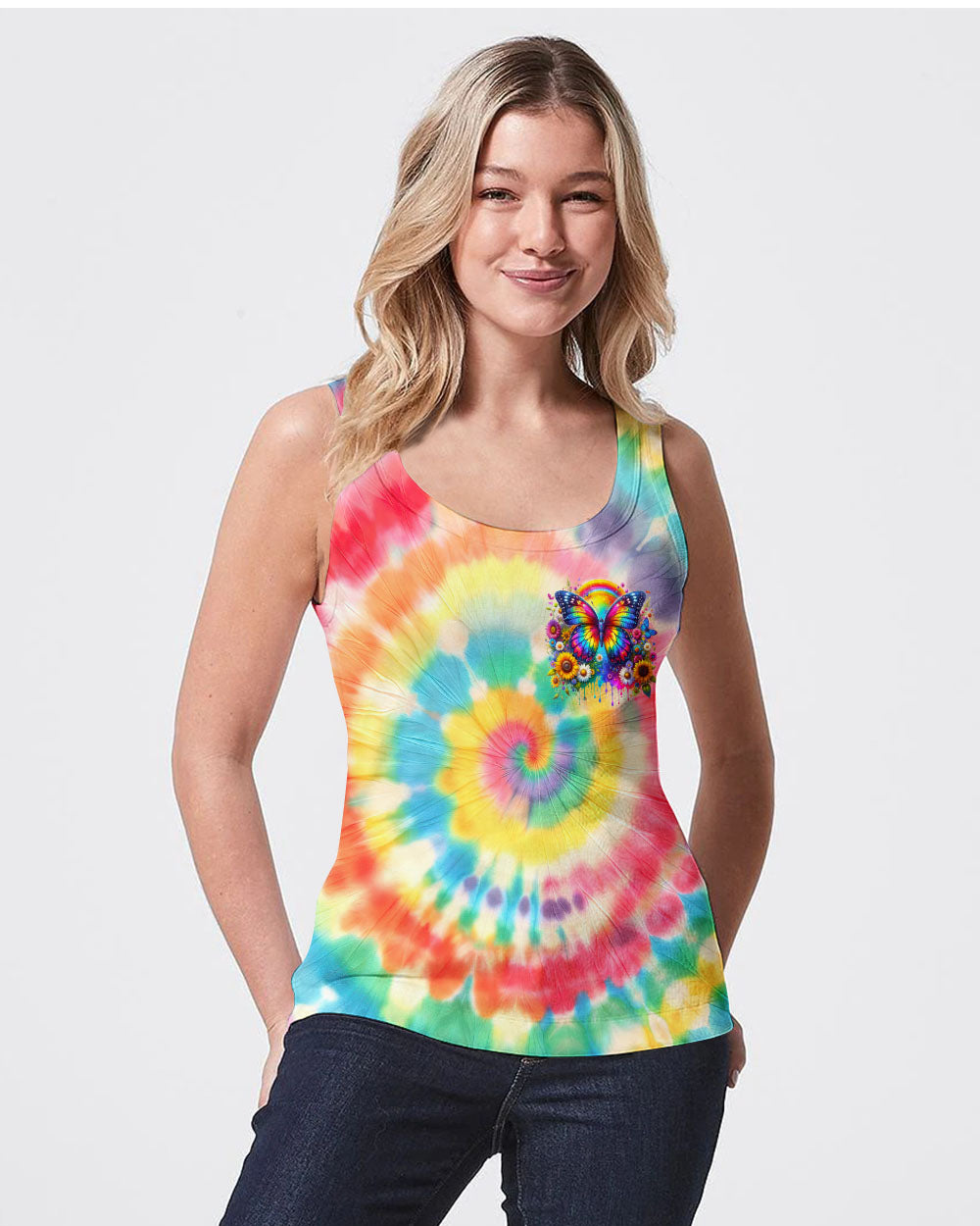 CHOOSE TO BE A RAINBOW BUTTERFLY TIE DYE ALL OVER PRINT - TY1502241