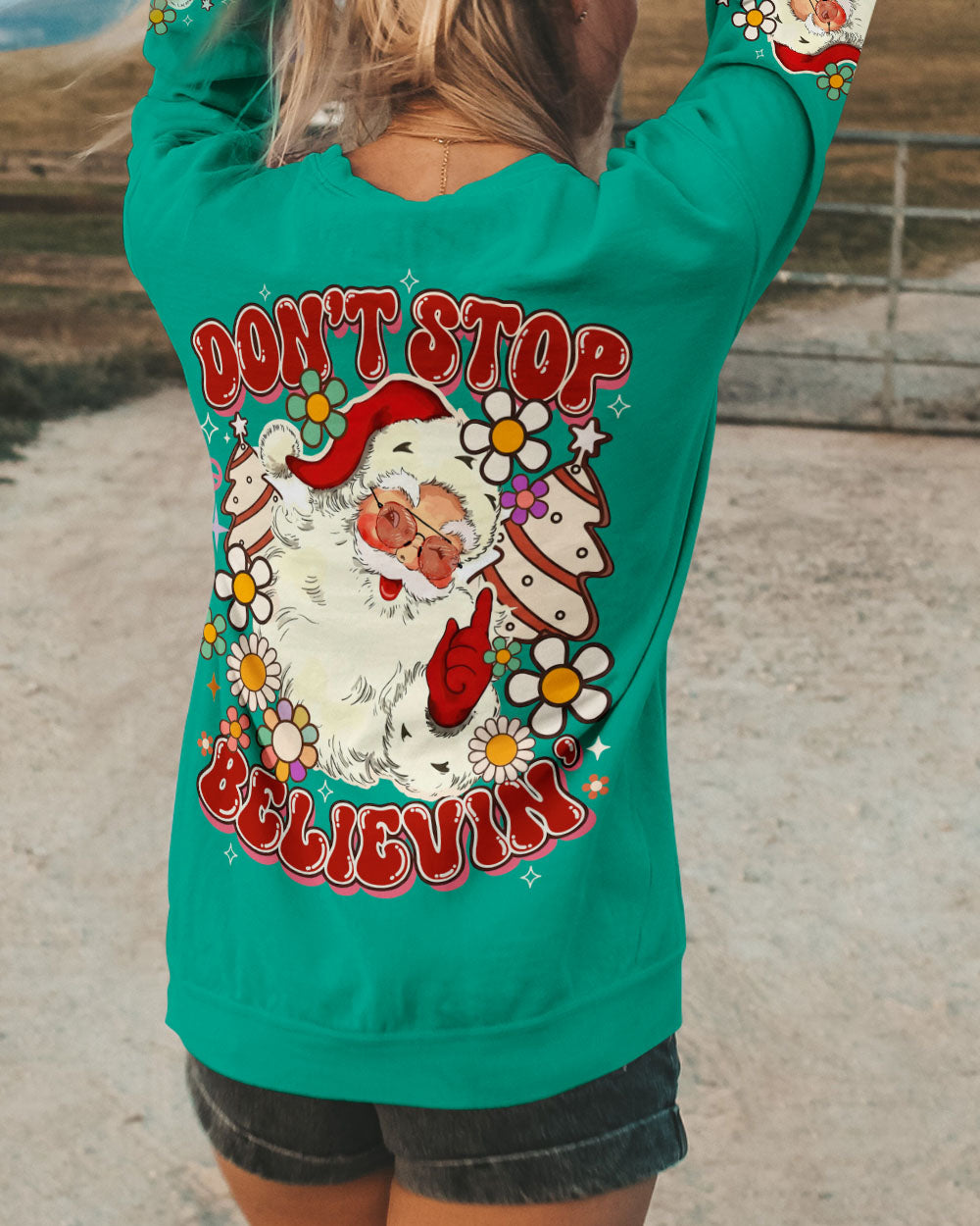 DON'T STOP BELIEVING  SANTA CHRISTMAS ALL OVER PRINT - TY1511251