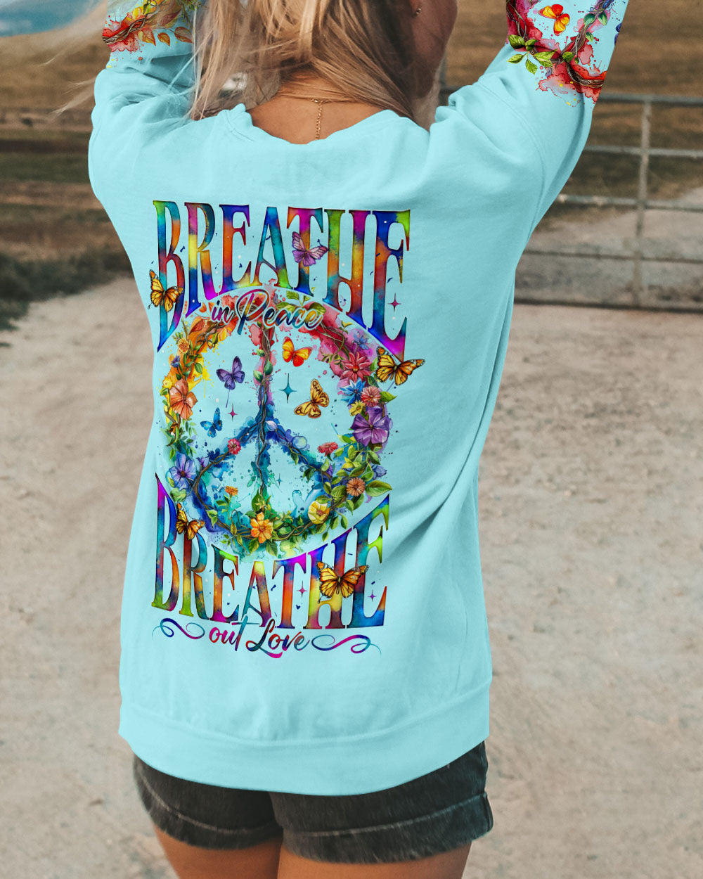 BREATHE IN PEACE BREATHE OUT LOVE ALL OVER PRINT - TY1605241