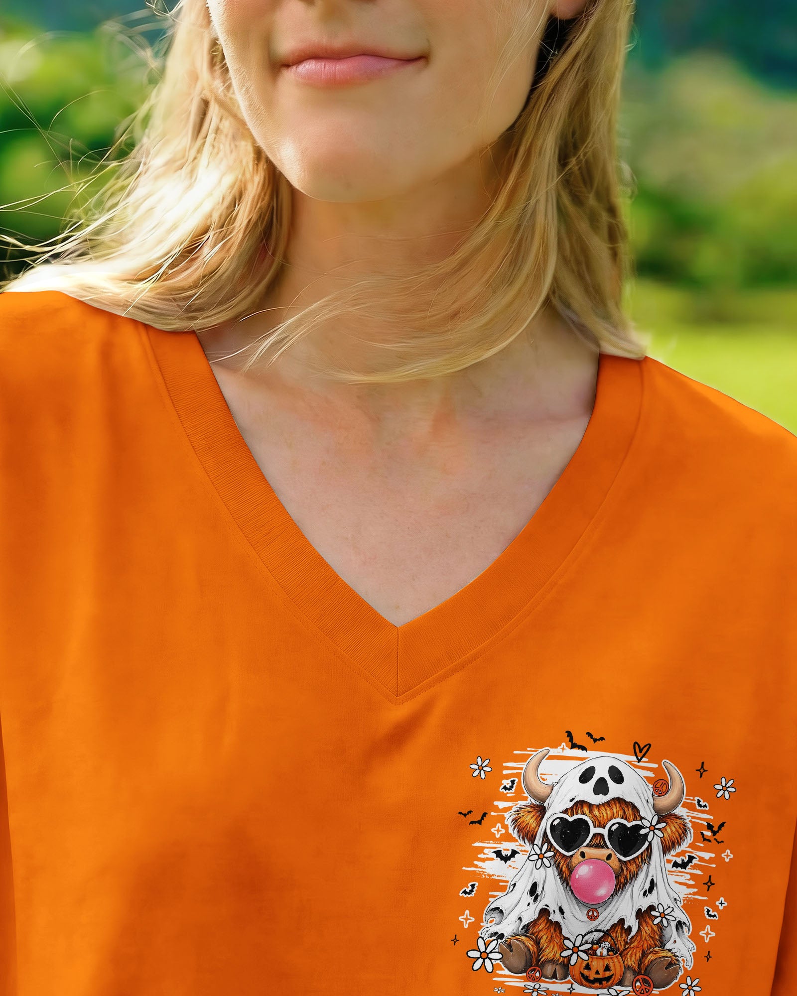 MOO I MEAN BOO HALLOWEEN COW ALL OVER PRINT - TY1707261
